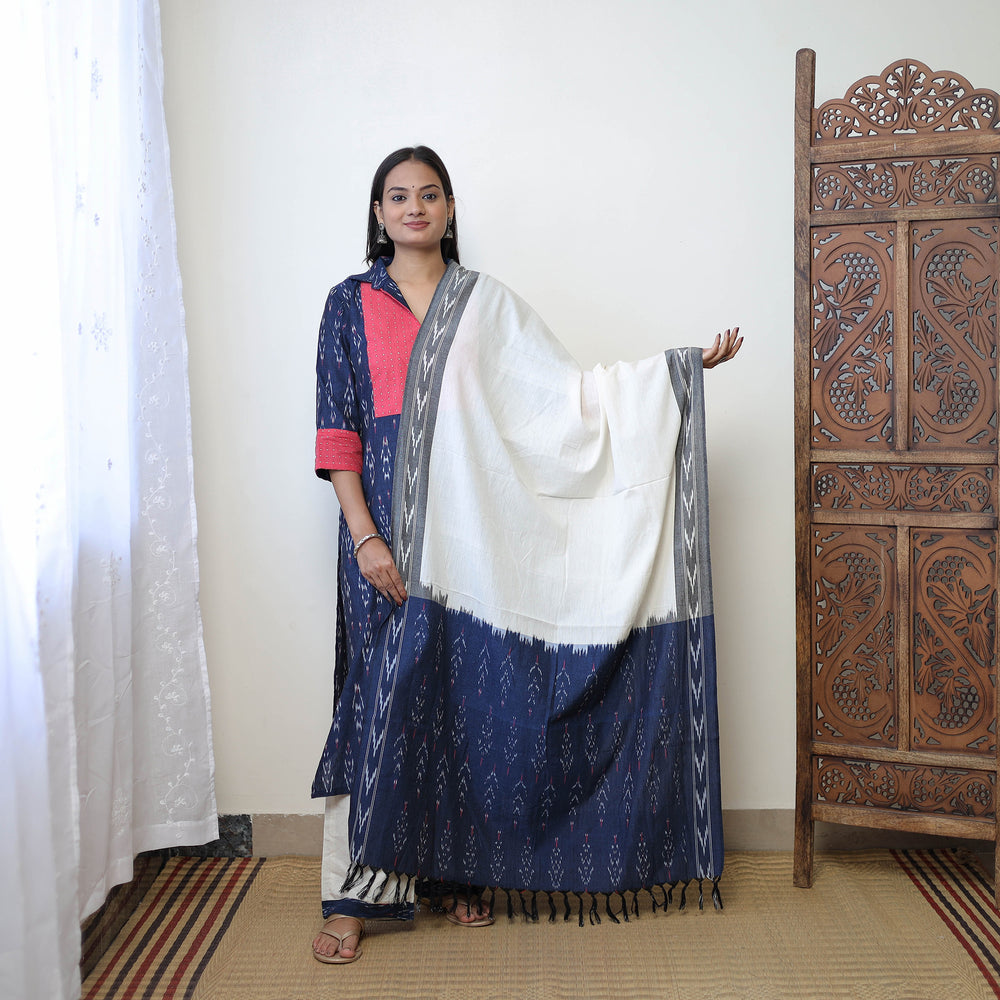 Blue - Handloom Cotton Pochampally Ikat Kurta Set 06