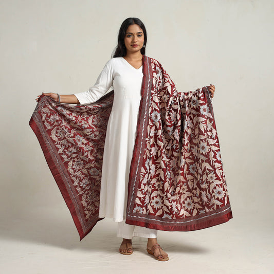 Bengal Handloom Silk Kantha Embroidery Dupatta 07