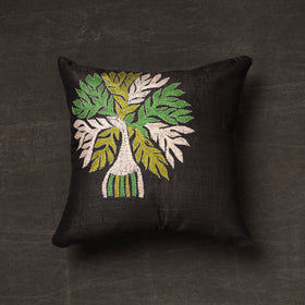 Buy Bengal Kantha Embroidery Tussar Silk Cushion Cover 16 Online at iTokri.com