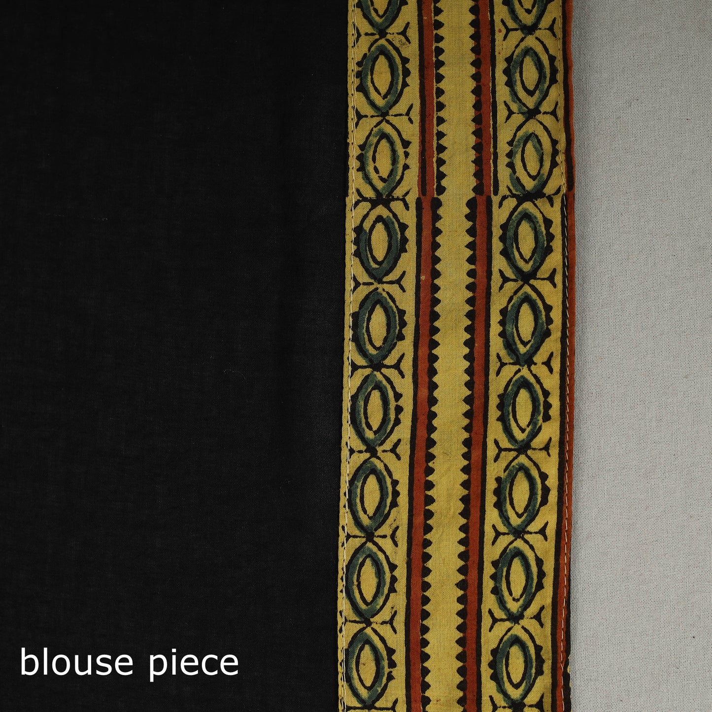 Black - Applique Patchwork Mul Cotton Tagai Ajrakh Saree 01