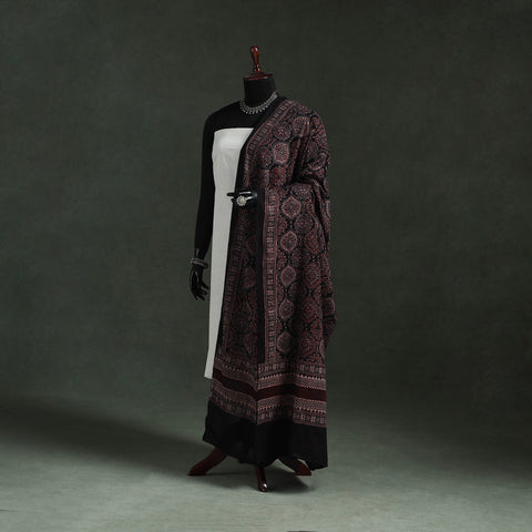 Pure Mul Cotton Kutch Hand Block Print Natural Dyed Ajrakh Dupatta 78