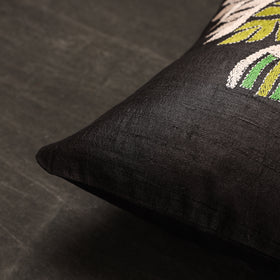 Buy Bengal Kantha Embroidery Tussar Silk Cushion Cover 16 Online at iTokri.com