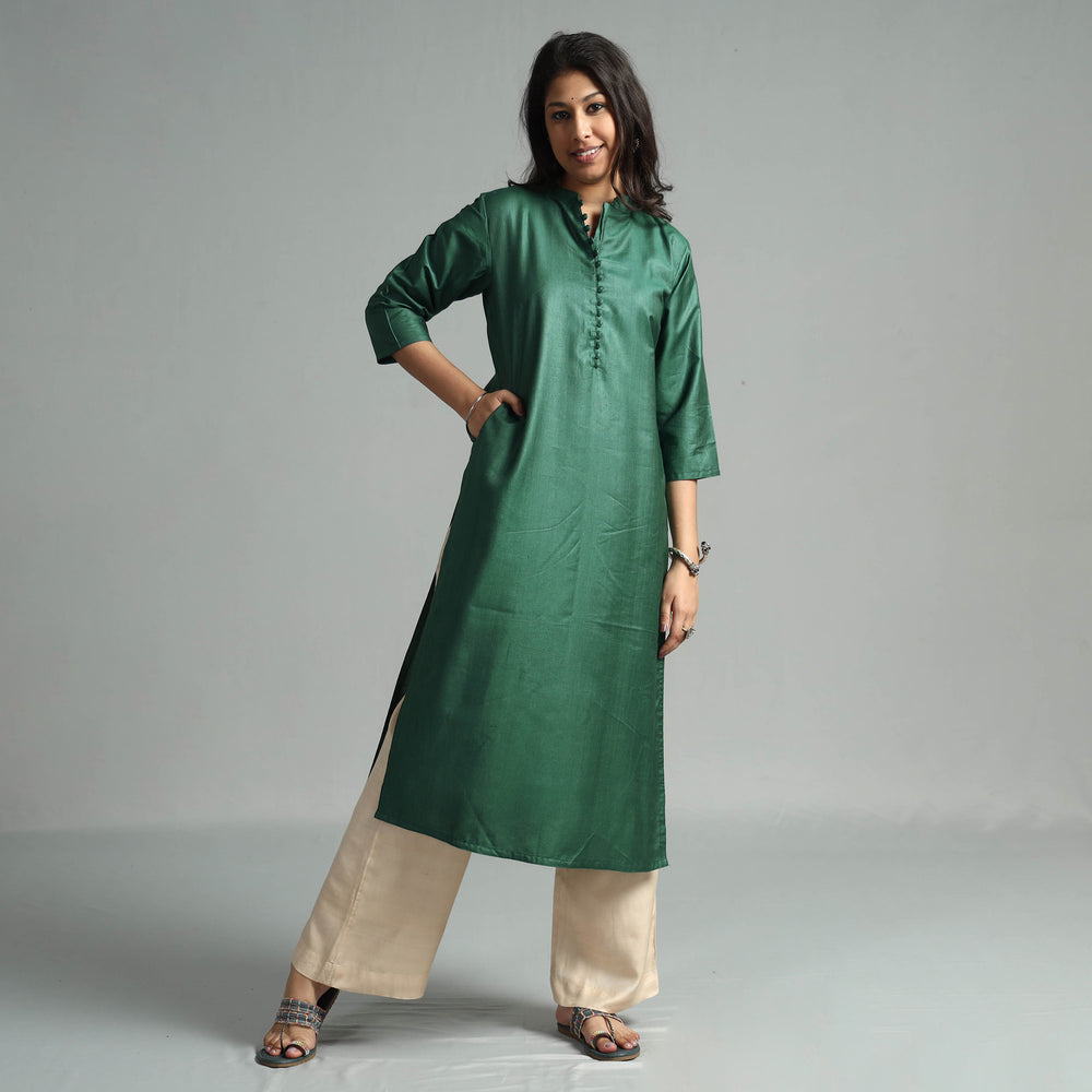 plain silk kurta