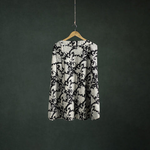 Black - Bagru Hand Block Print Cotton Wrap Around Skirt 74