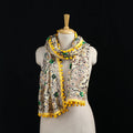 Ranihati Chanderi Silk Hand Embroidered Stole with Pom Pom 182