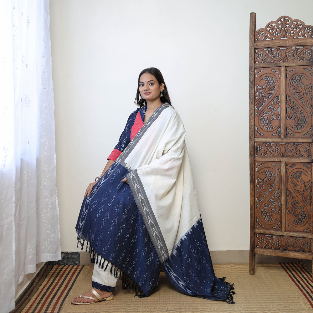 Blue - Handloom Cotton Pochampally Ikat Kurta Set 06