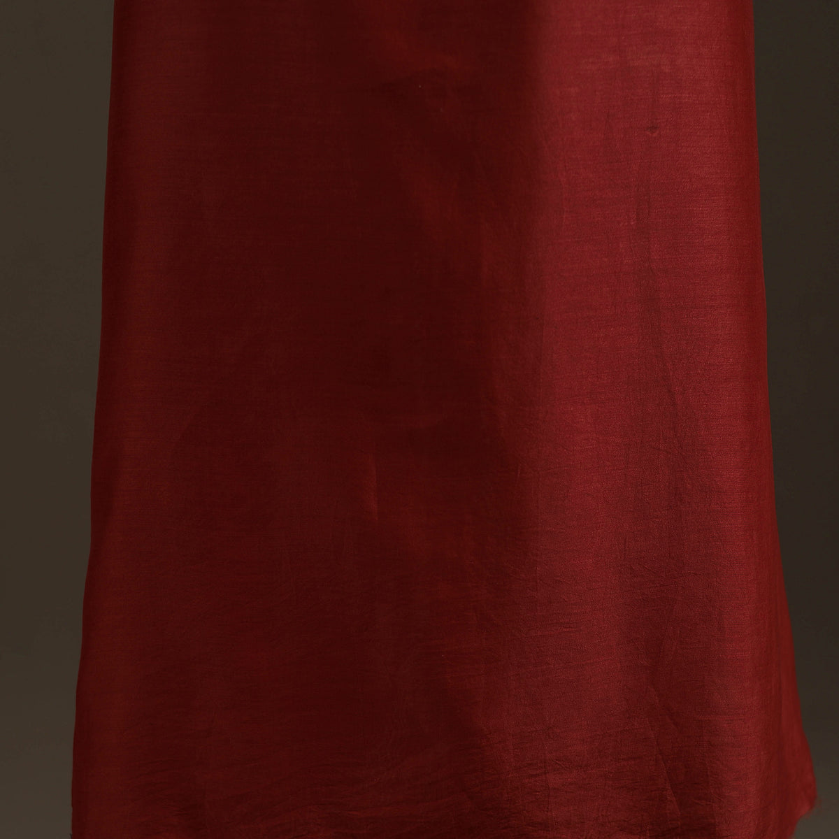 Red - Handpainted Srikalahasti Handloom Chanderi Silk Unstitched Kurta (2.3M) 09