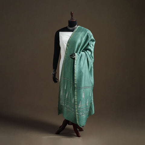 Akola Dabu Hand Block Print Chanderi Silk Handloom Dupatta 04