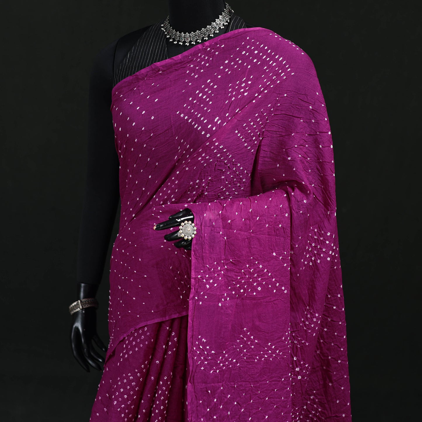 Kutch Bandhani Tie-Dye Cotton Saree 100