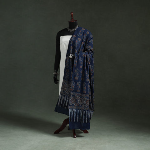 Pure Mul Cotton Kutch Hand Block Print Natural Dyed Ajrakh Dupatta 79