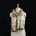 Ranihati Chanderi Silk Hand Embroidered Stole with Pom Pom 185