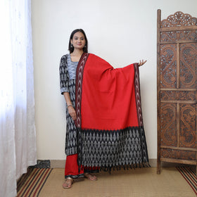 Buy Black Handloom Cotton Pochampally Ikat Kurta Set Online