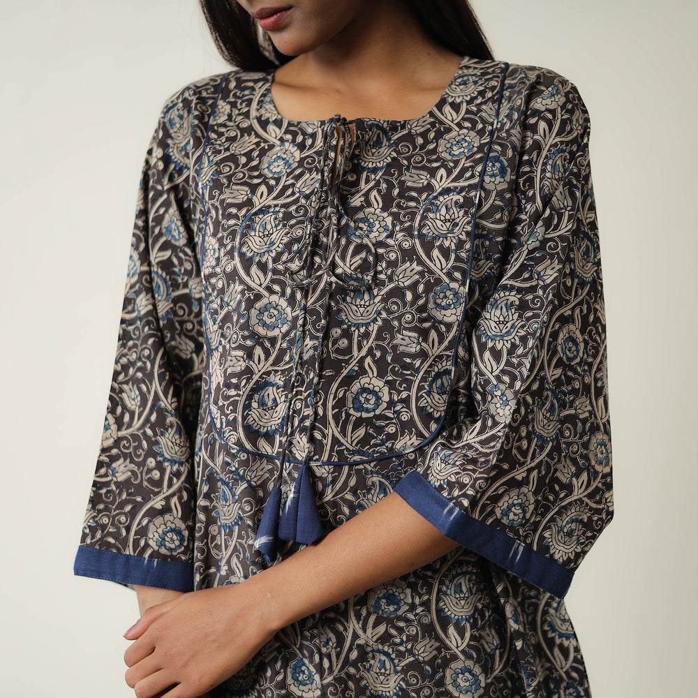 Natural Dyed Block Print Cotton Kalamkari Kurta 09