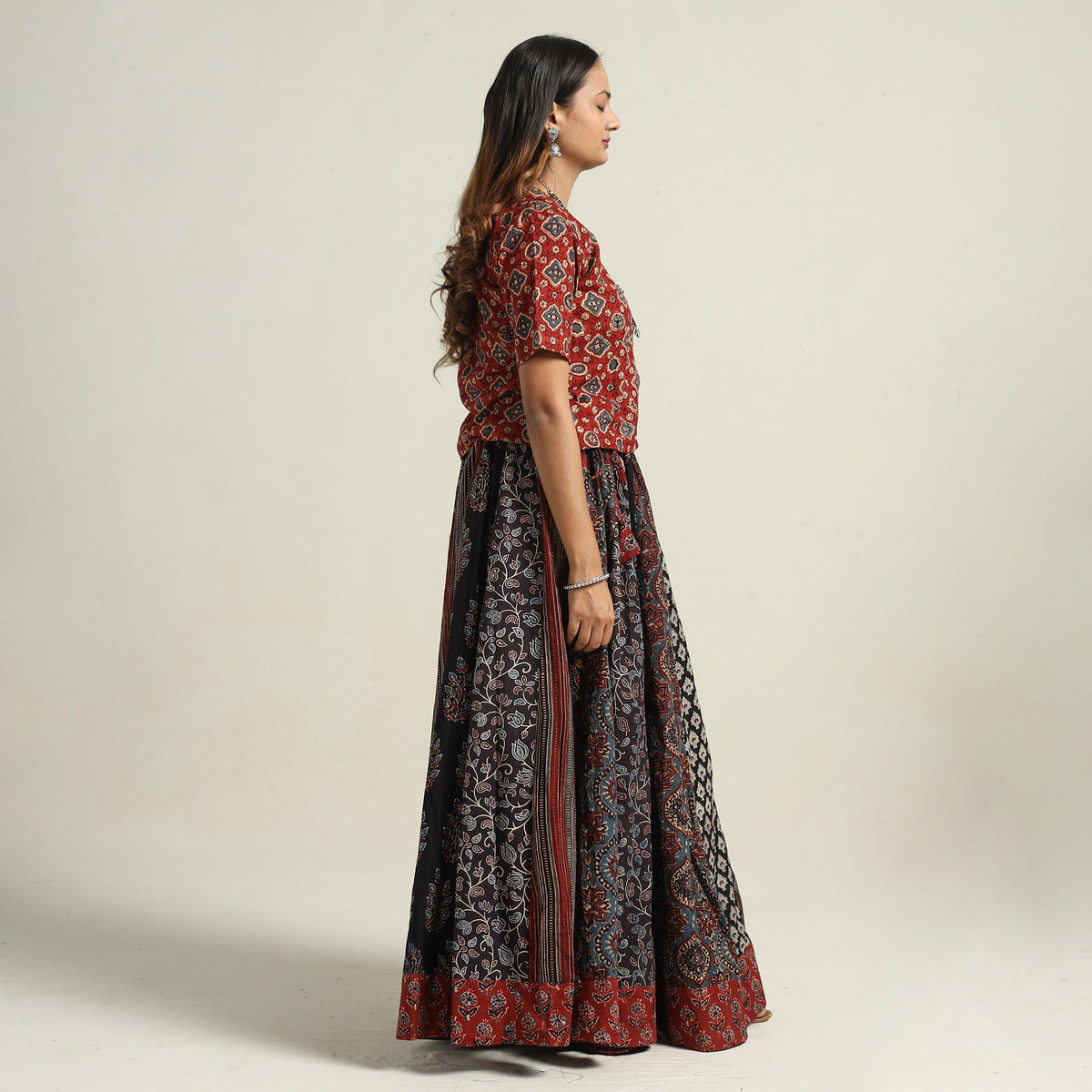 Ajrakh Patchwork Skirt 