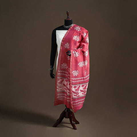 Akola Dabu Hand Block Print Chanderi Silk Handloom Dupatta 05