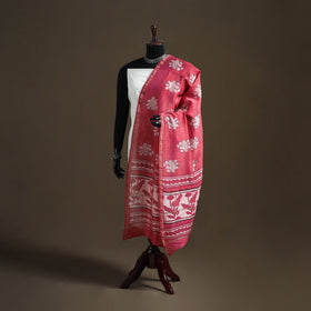 Akola Dabu Hand Block Print Chanderi Silk Handloom Dupatta 05