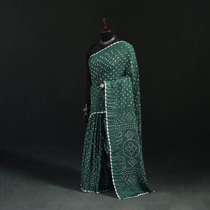 Green - Kutch Bandhani Tie-Dye Cotton Saree 102