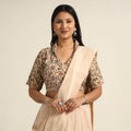 Beige - Pedana Kalamkari Block Printed Cotton Stitched Blouse 17
