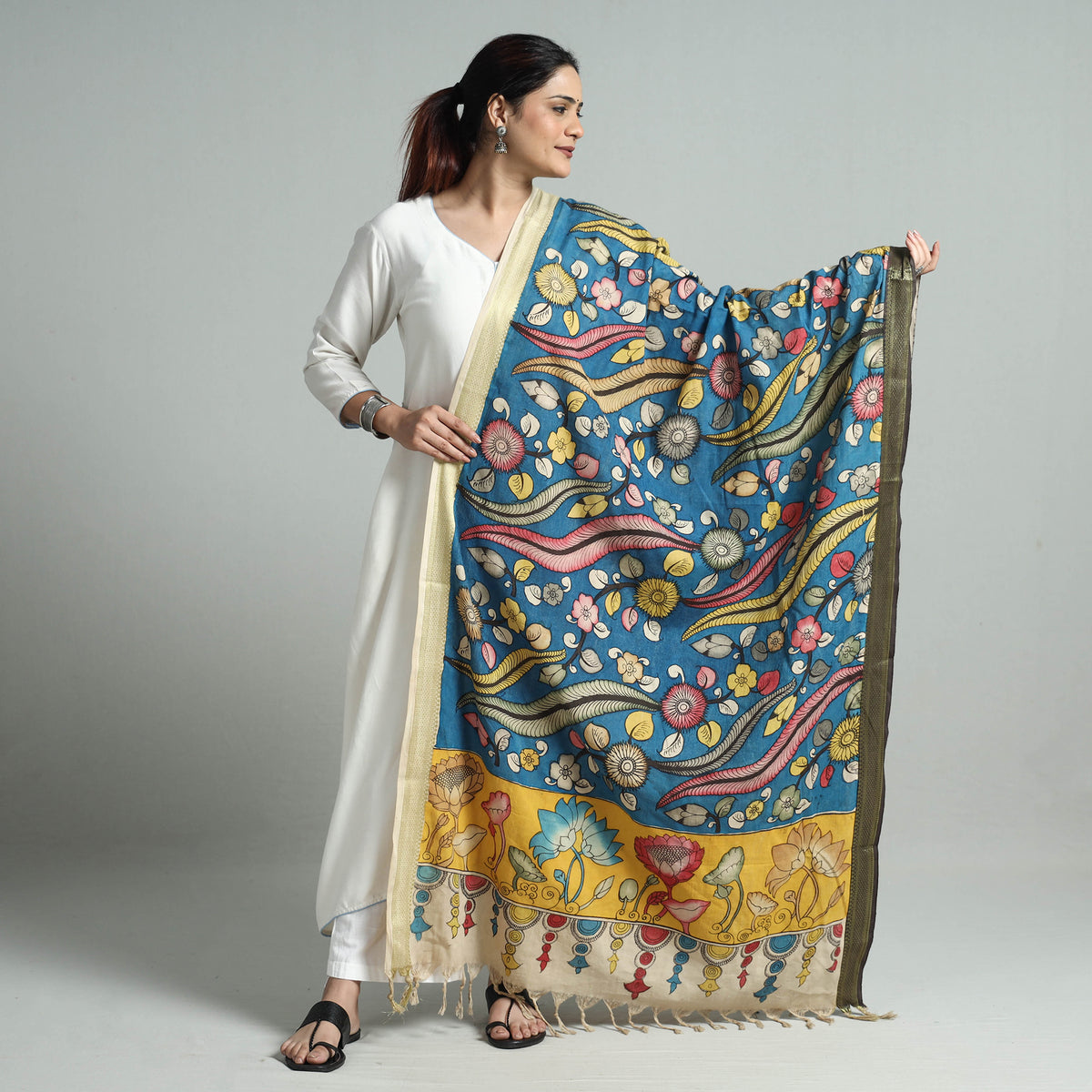 Kalamkari Handpainted Dupatta