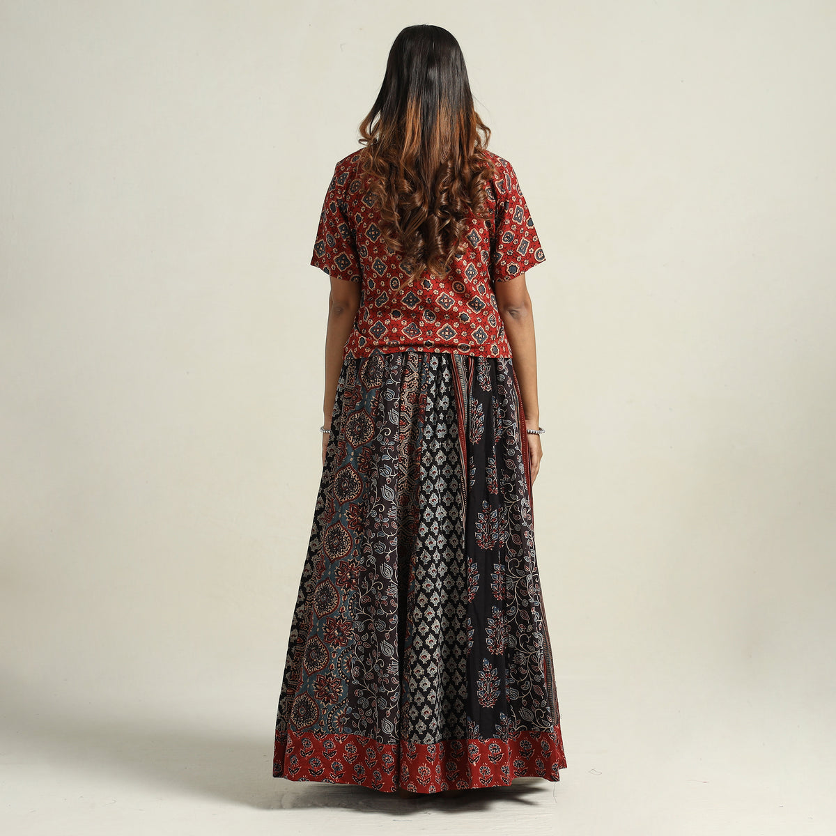 Ajrakh Patchwork Skirt 