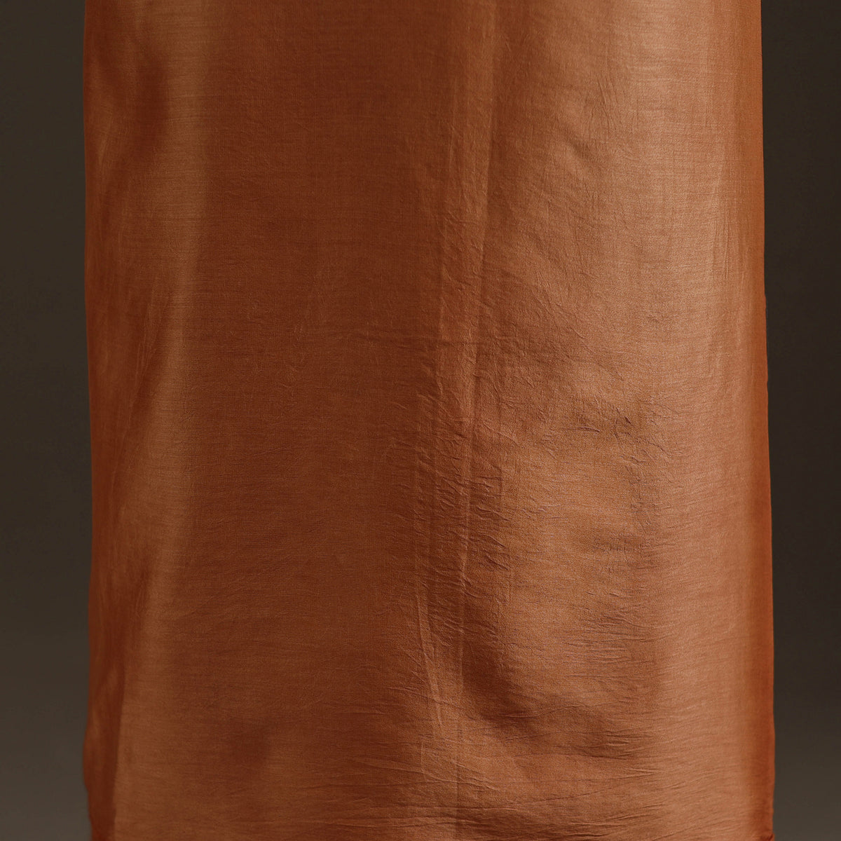 Orange - Handpainted Srikalahasti Handloom Chanderi Silk Unstitched Kurta (2.3M) 11