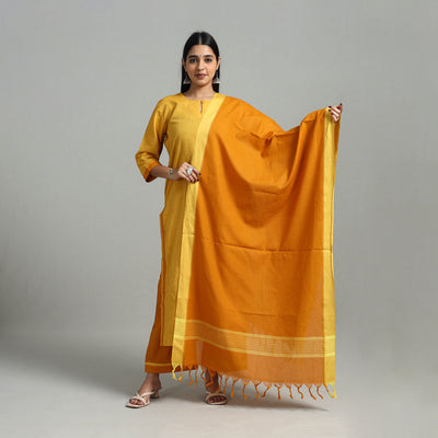 Buy Cotton Yellow Dharwad Kurta Set with Palazzo & Dupatta
