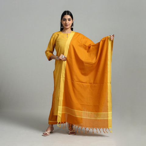 Buy Cotton Yellow Dharwad Kurta Set with Palazzo & Dupatta