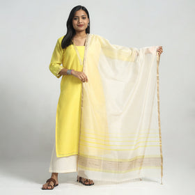  Traditional Maheshwari Handloom Silk Cotton Kurta with Dupatta Set 