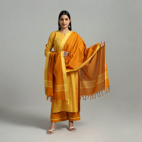 Buy Cotton Yellow Dharwad Kurta Set with Palazzo & Dupatta