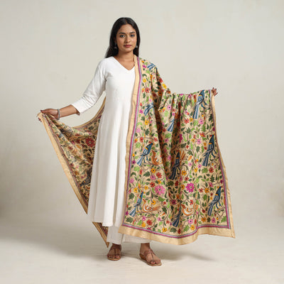 Bengal Handloom Silk Kantha Embroidery Dupatta 11