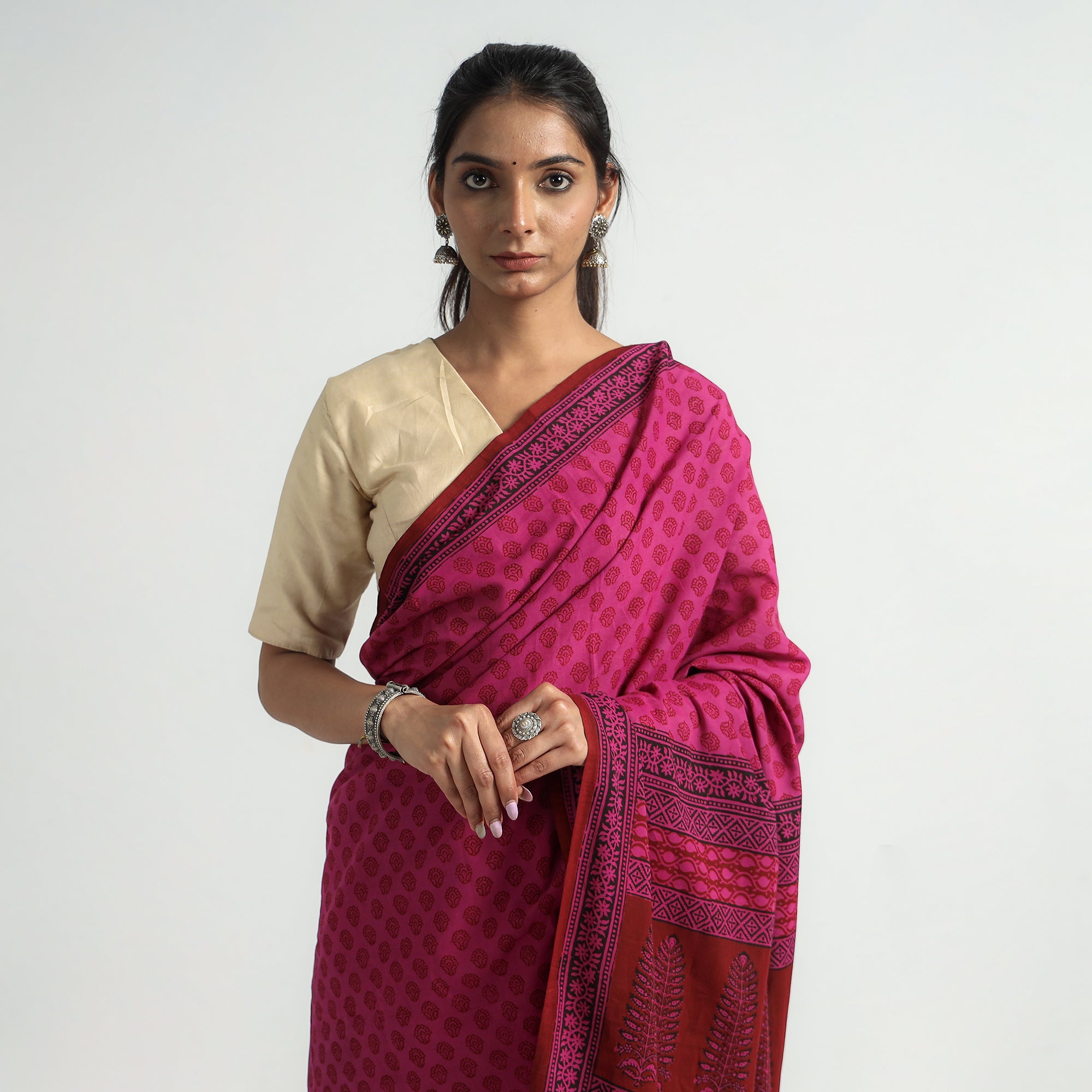 Buy Kalamkari Block Printing Cotton Sarees from Andhra Pradesh l iTokri.com  l iTokri आई.टोकरी