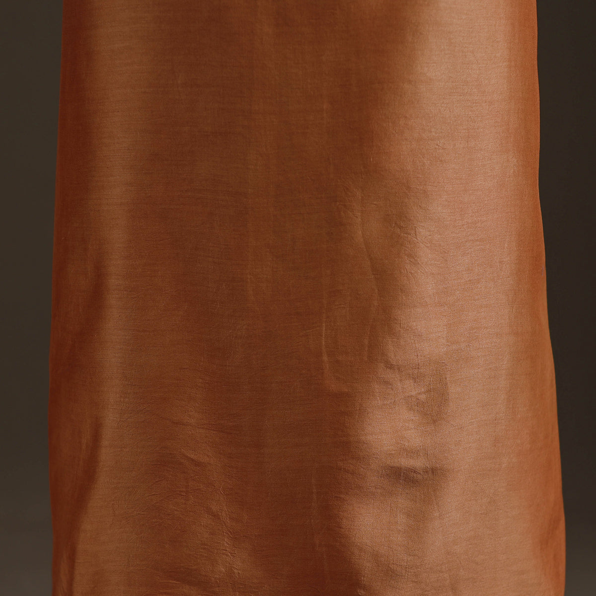 Orange - Handpainted Srikalahasti Handloom Chanderi Silk Unstitched Kurta (2.3M) 12