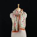 Ranihati Chanderi Silk Hand Embroidered Stole with Pom Pom 192