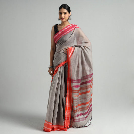 Brown - Narayanpet Raat Rani Dobby Cotton Handloom Saree