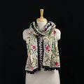 Ranihati Chanderi Silk Hand Embroidered Stole with Pom Pom 193