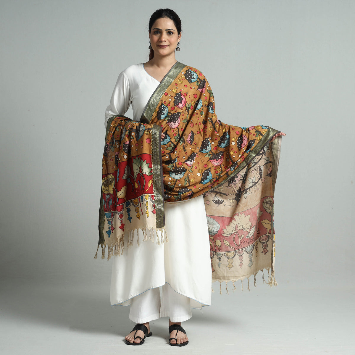 Kalamkari Handpainted Dupatta