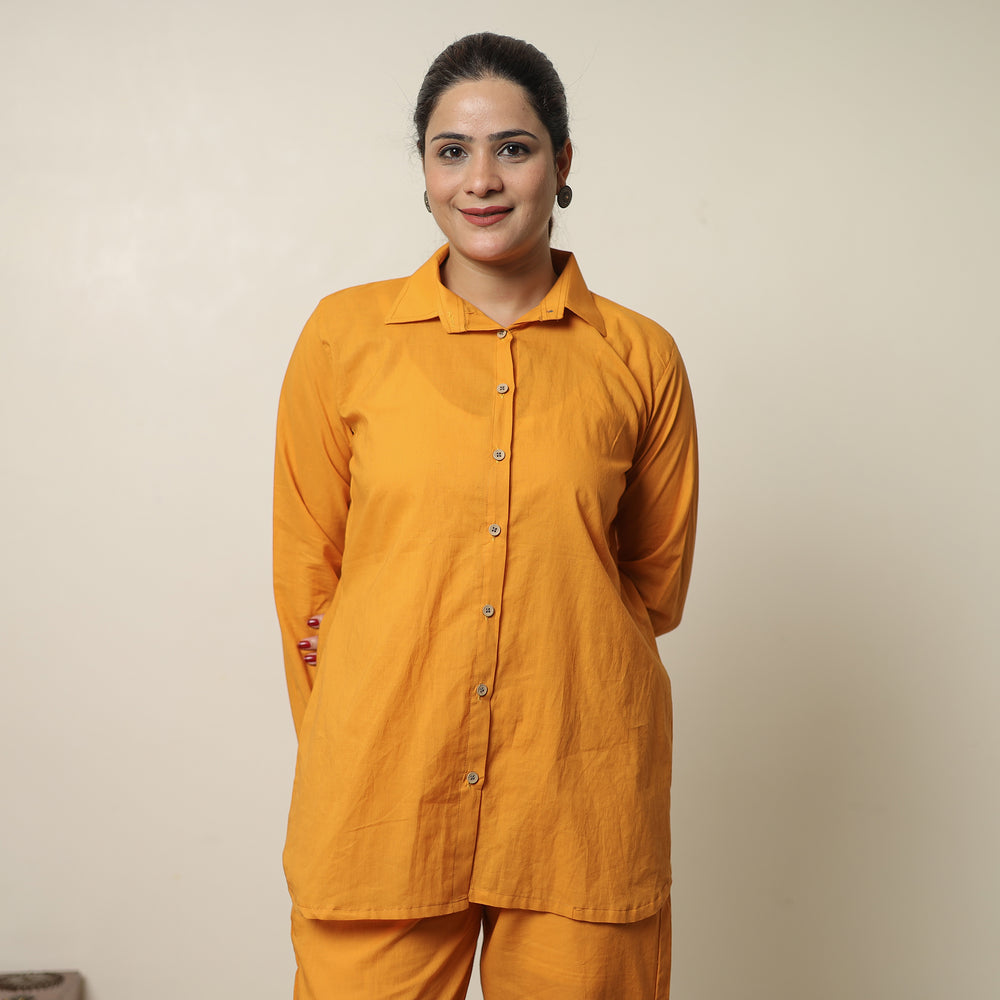 Orange - Plain Dyed Cotton Co-Ord Set 03