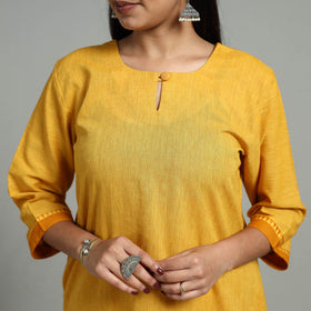 Buy Cotton Yellow Dharwad Kurta Set with Palazzo & Dupatta