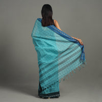 Blue - Checks Cotton Handloom Saree 43