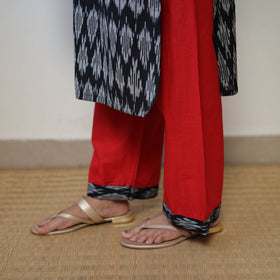 Buy Black Handloom Cotton Pochampally Ikat Kurta Set Online