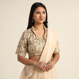 Buy Pedana Kalamkari Block Printed Cotton Stitched Blouse Online at iTokri.com