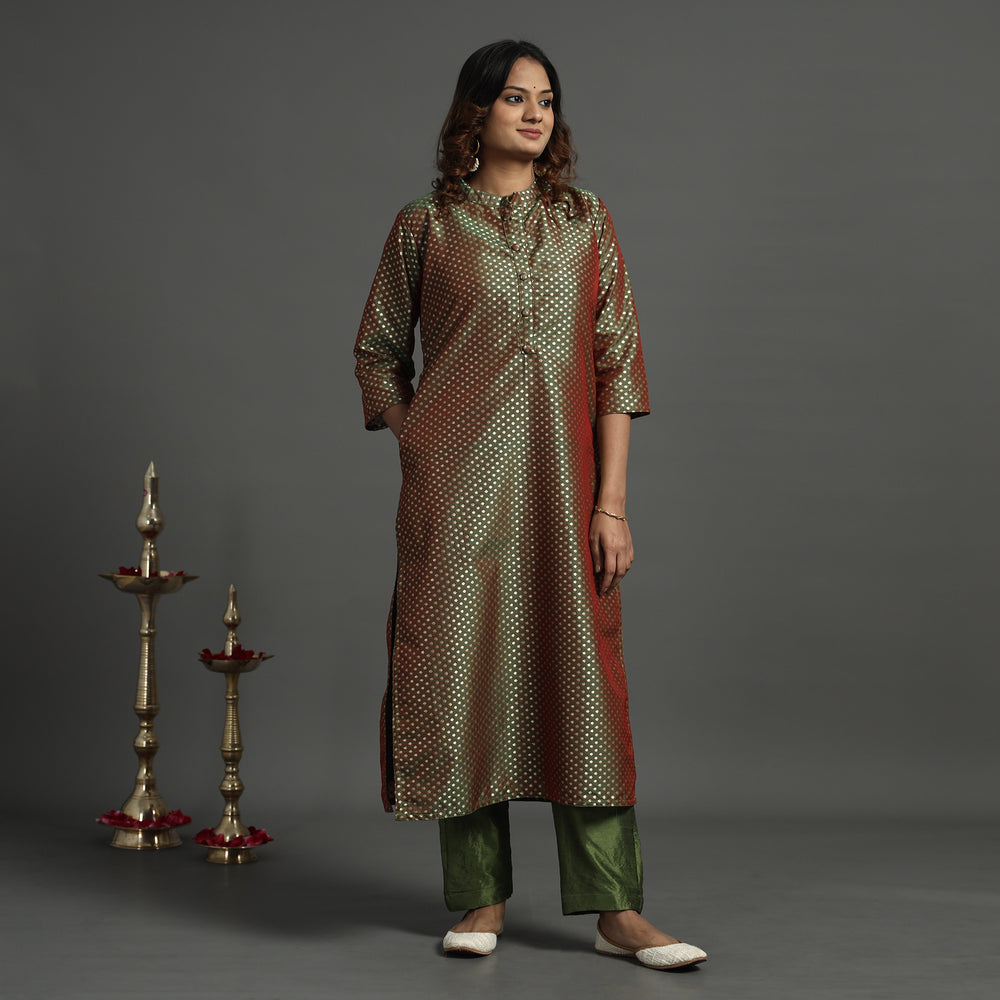 Banarasi Kurta with Palazzo & Dupatta Set