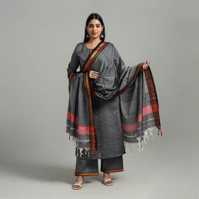 Buy Cotton Grey Dharwad Kurta Set with Palazzo & Dupatta