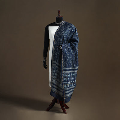 Akola Dabu Hand Block Print Chanderi Silk Handloom Dupatta 08