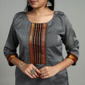 Buy Cotton Grey Dharwad Kurta Set with Palazzo & Dupatta