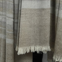 Grey - Kumaun Handwoven Pure Merino Wool Shawl for Men 07