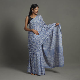 Buy Pure Cotton Bagru Print Saree for Women Online at iTokri.com