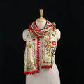 Ranihati Chanderi Silk Hand Embroidered Stole with Pom Pom 200