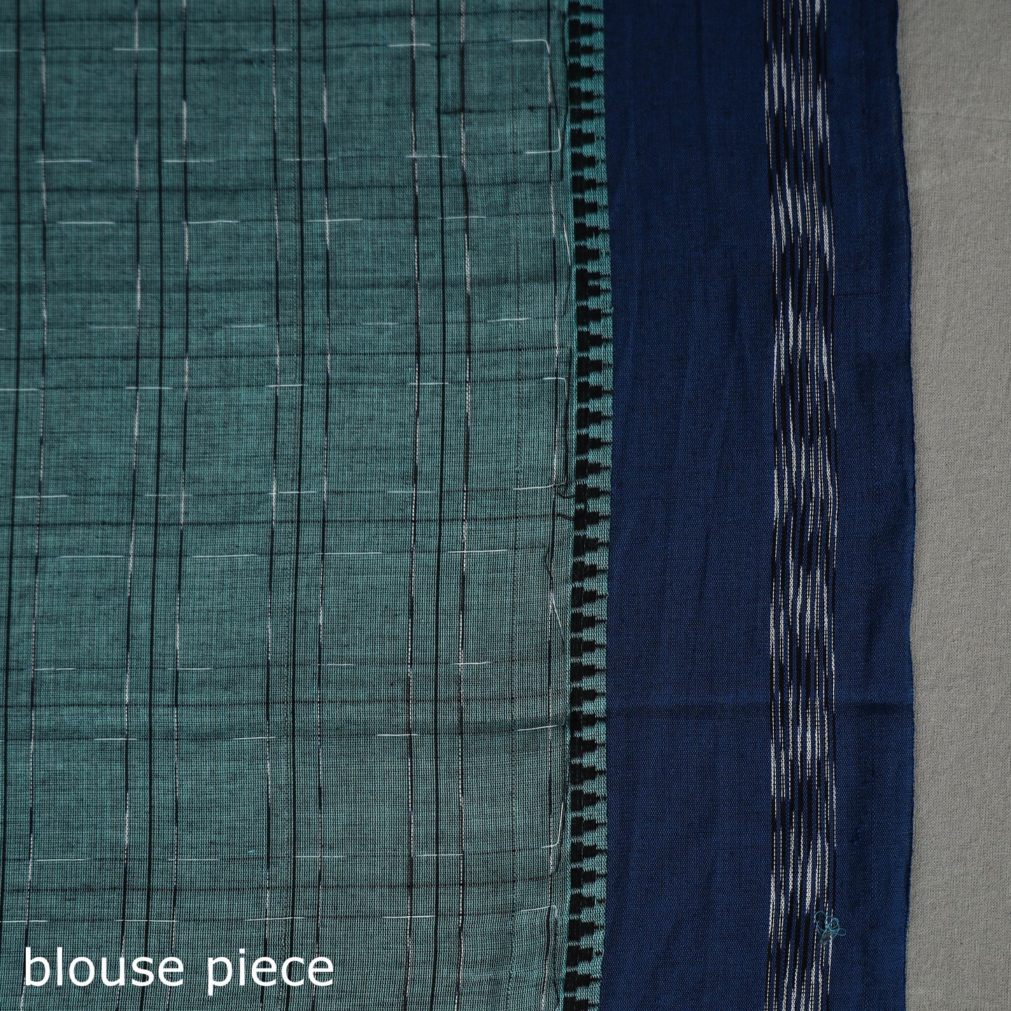 Blue - Checks Cotton Handloom Saree 43