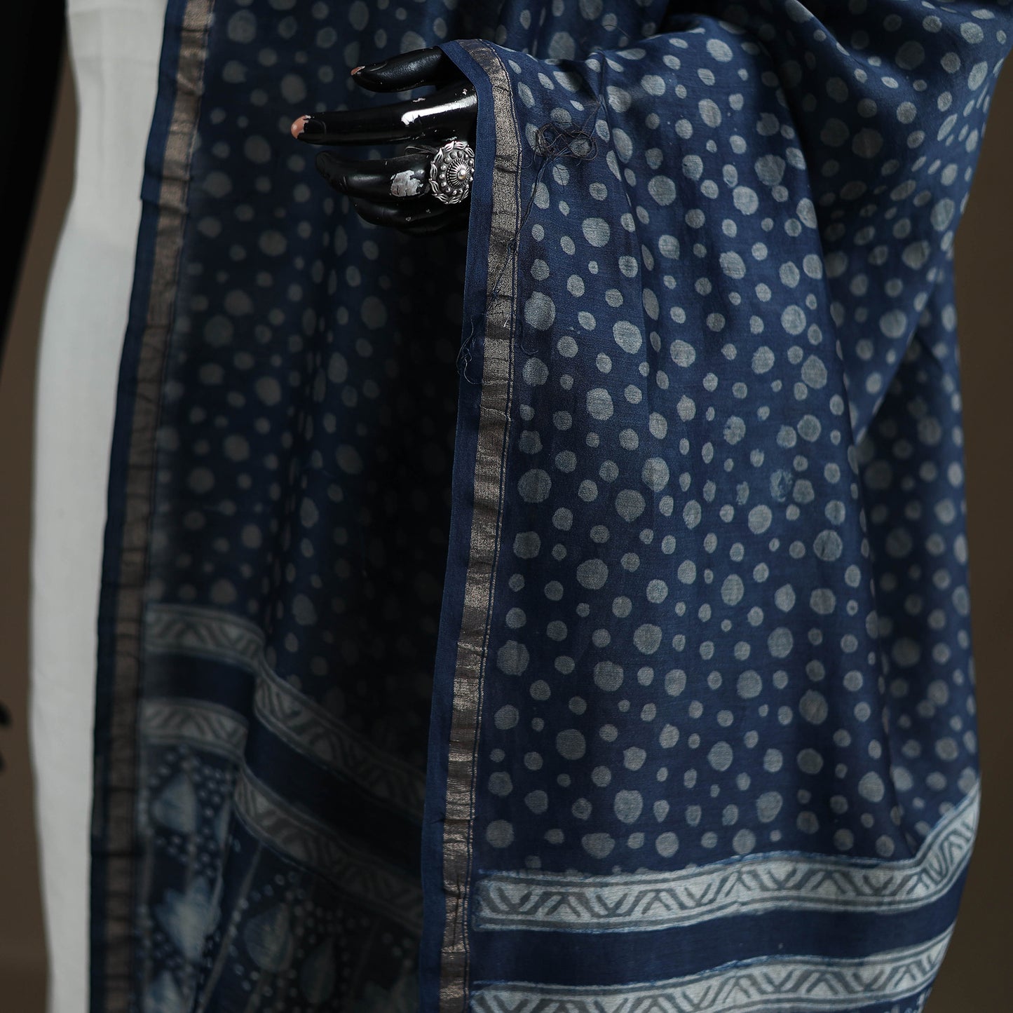 Akola Dabu Hand Block Print Chanderi Silk Handloom Dupatta 08